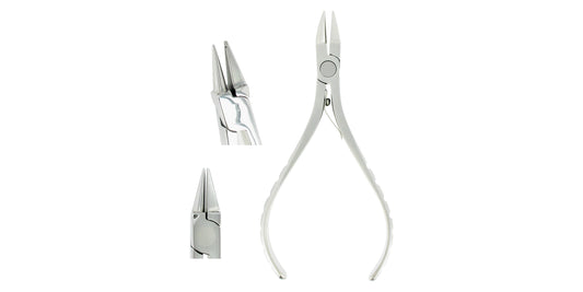 Orthodontic Plier Bird Long Beak 13Cm (1 Groove) Flat Ergonomic Handle